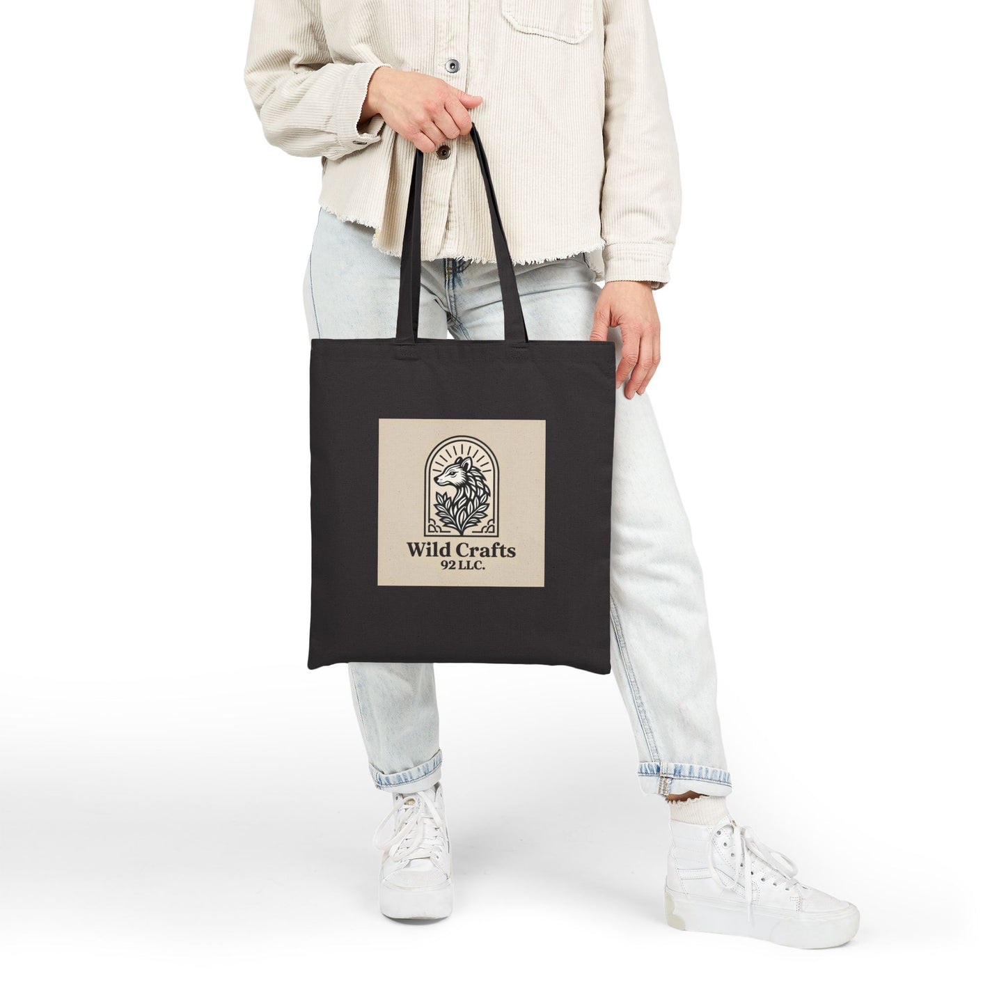 Heavy Duty Cotton Canvas Tote Bag Eco Shopper With Wild Crafts Logo