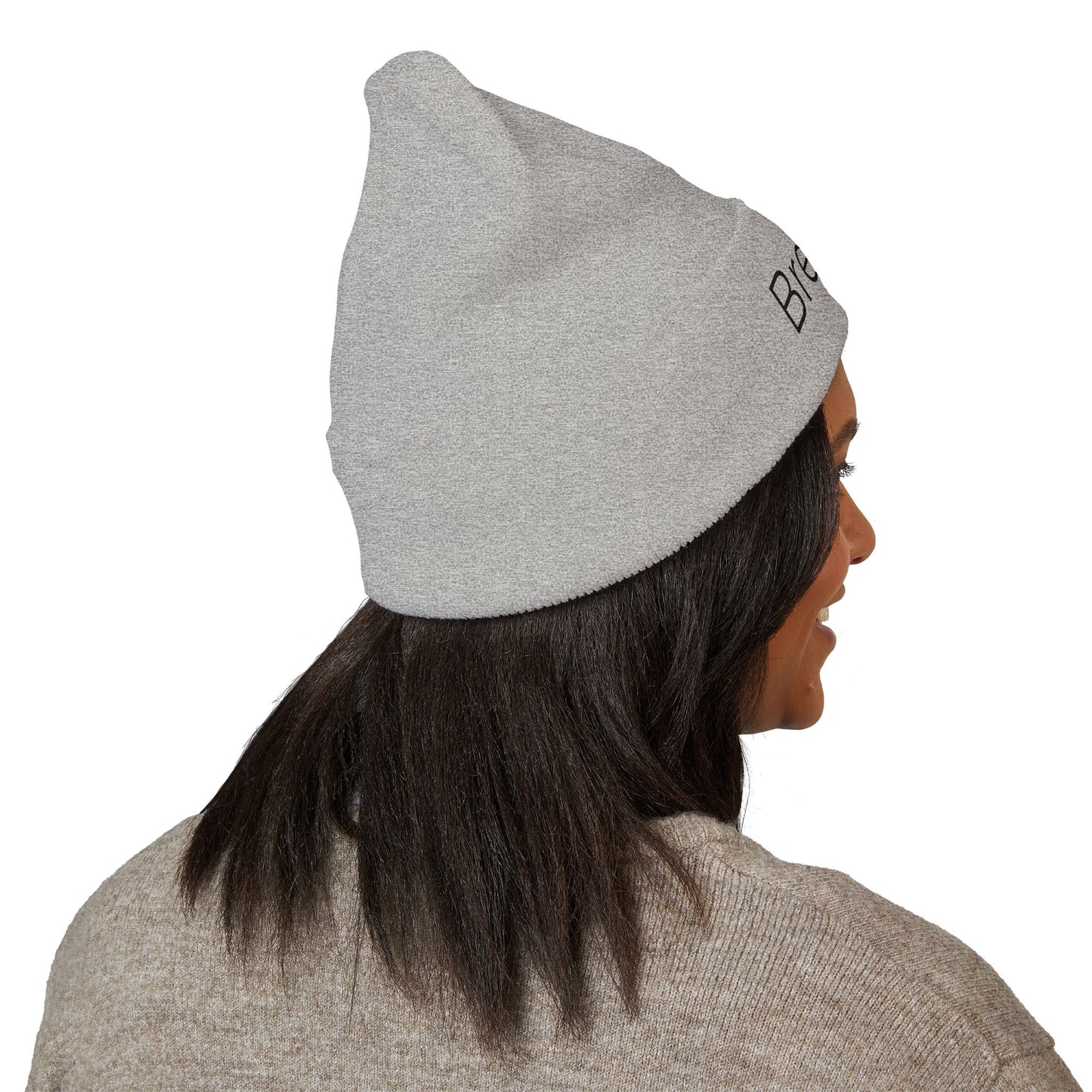 Breathe embroidered beanie | cuffed knit hat, minimalist text