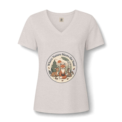 Fox Nature V Neck Tee Where Nature Meets The Soul Soft Cotton Tee