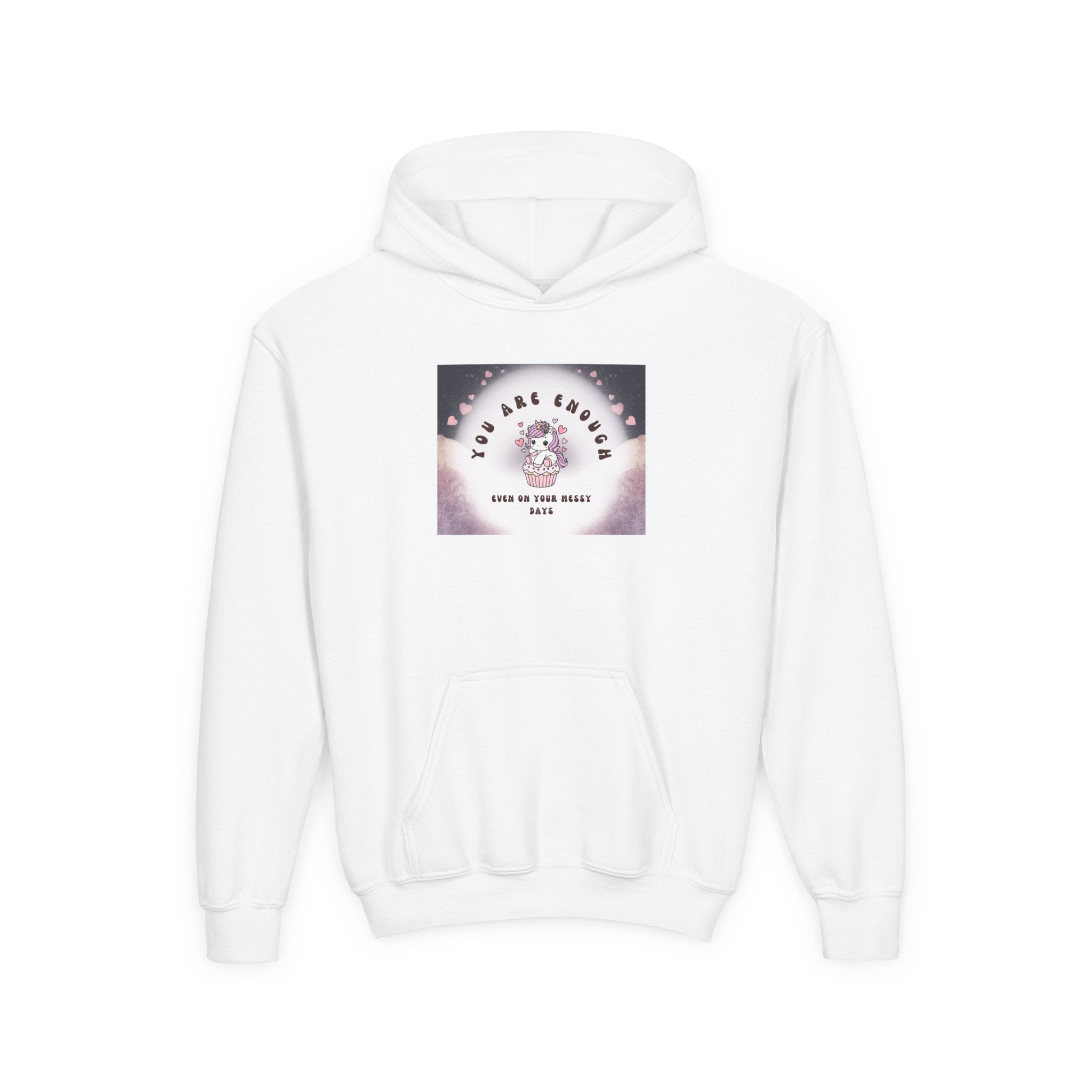 Youth Hoodie — "You Are Enough" Unicorn Comfort Sweatshirt for Kids