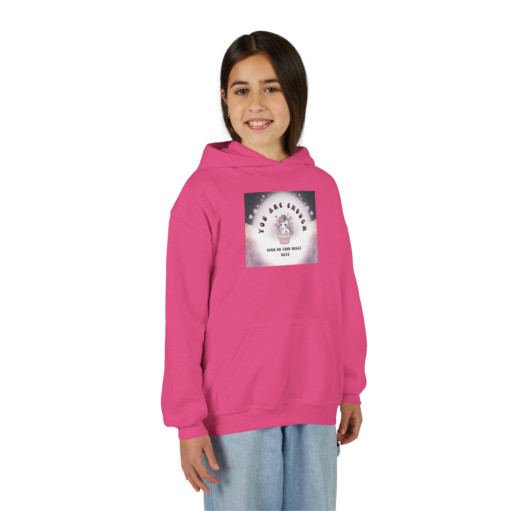 Youth Hoodie — "You Are Enough" Unicorn Comfort Sweatshirt for Kids