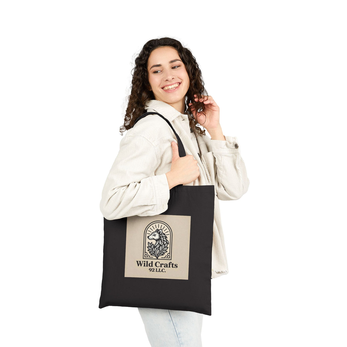 Heavy Duty Cotton Canvas Tote Bag Eco Shopper With Wild Crafts Logo