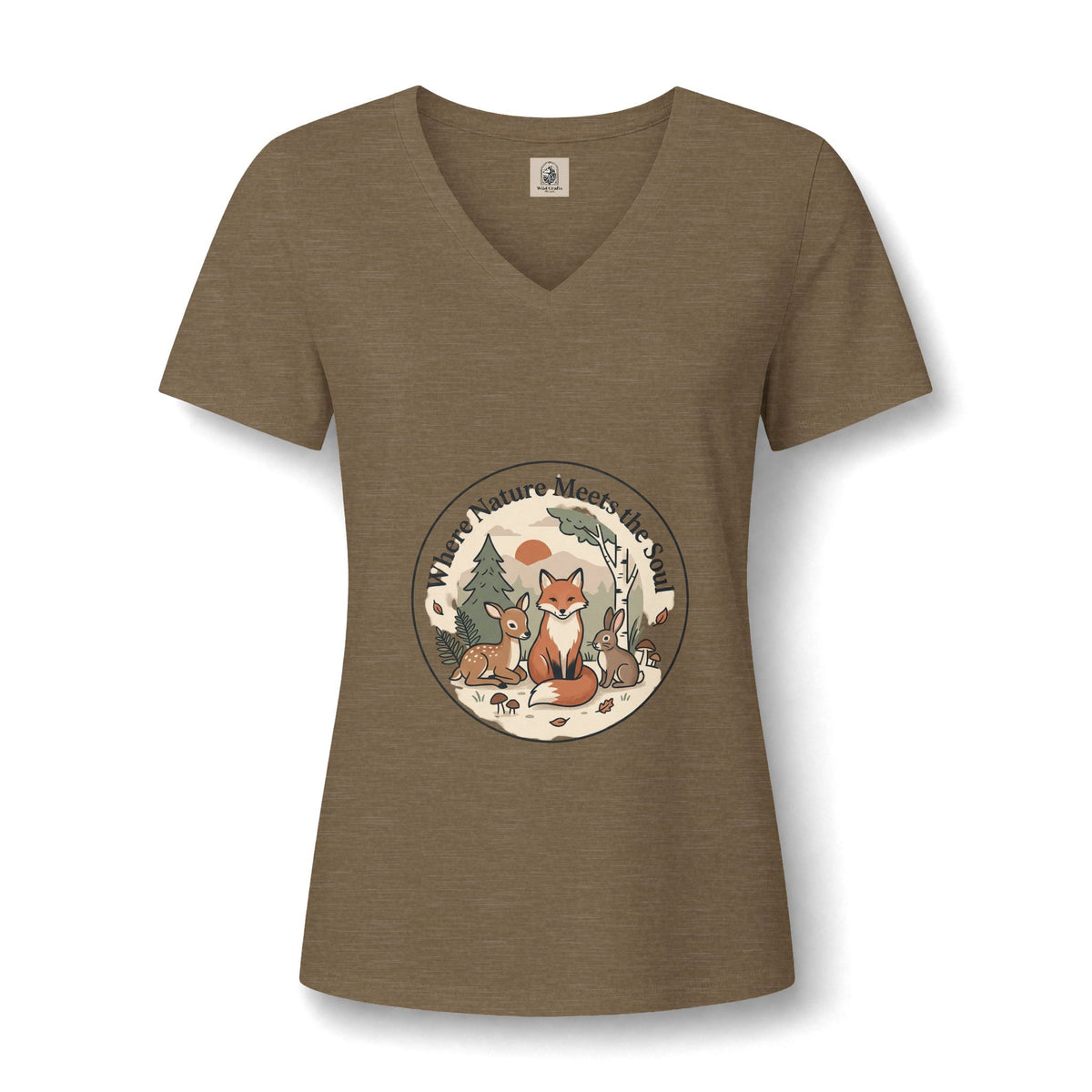 Fox Nature V Neck Tee Where Nature Meets The Soul Soft Cotton Tee