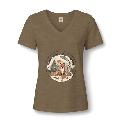 Fox Nature V Neck Tee Where Nature Meets The Soul Soft Cotton Tee