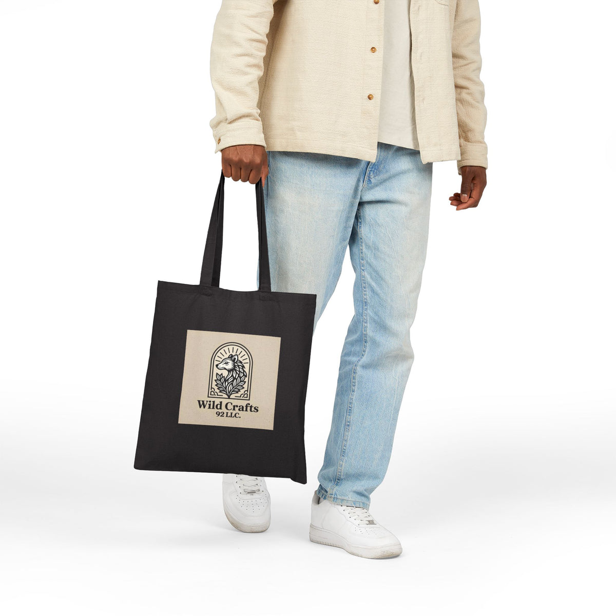 Heavy Duty Cotton Canvas Tote Bag Eco Shopper With Wild Crafts Logo