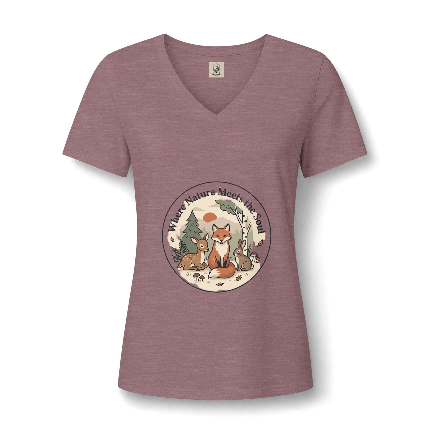 Fox Nature V Neck Tee Where Nature Meets The Soul Soft Cotton Tee