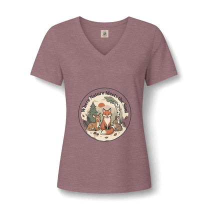 Fox Nature V Neck Tee Where Nature Meets The Soul Soft Cotton Tee