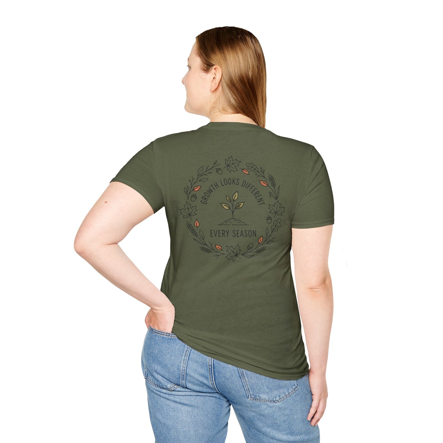 Fall Unisex Softstyle T Shirt Growth Looks Different Every Season Tee