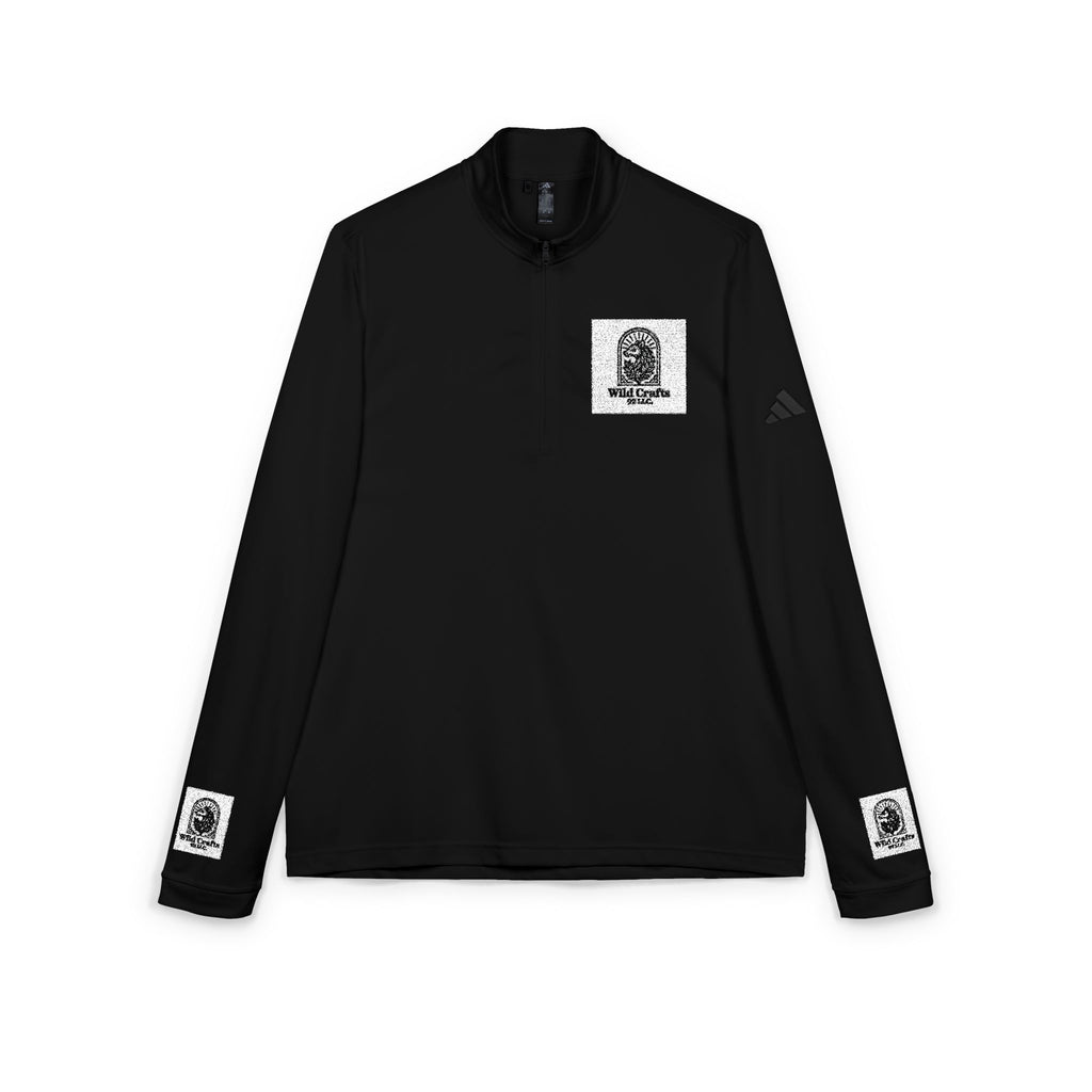 Brand logo Adidas Embroidered Quarter-Zip Pullover — Minimal Crest Logo