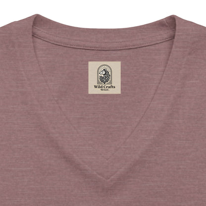Womens Relaxed V Neck Mushroom Tee Growing At My Own Pace