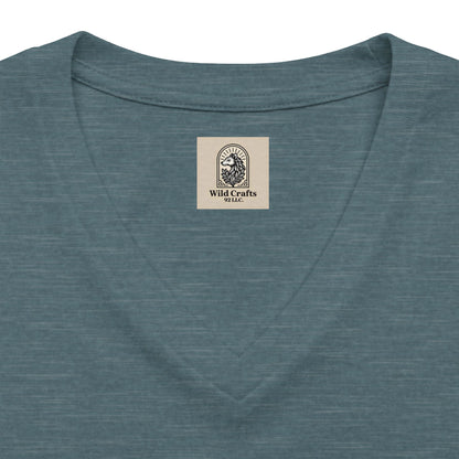 Womens Relaxed V Neck Mushroom Tee Growing At My Own Pace