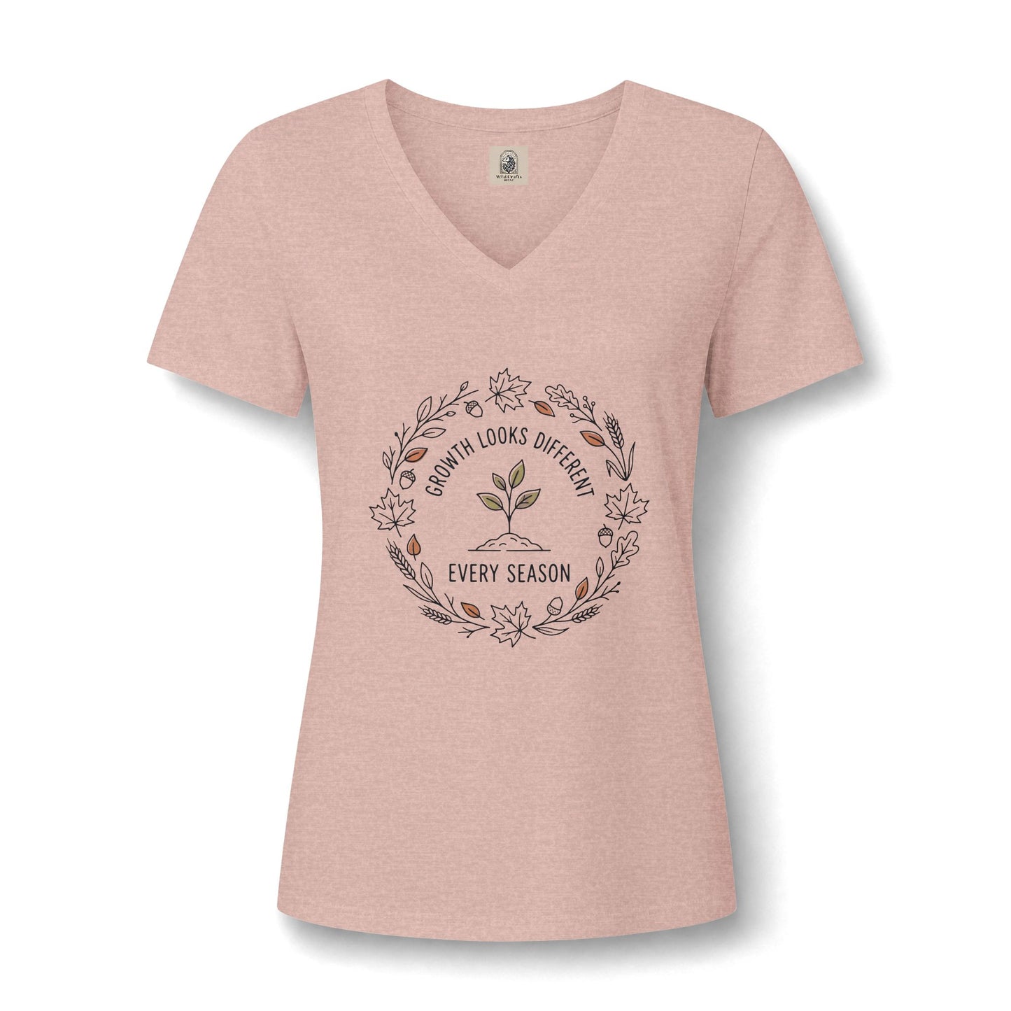 Womens Relaxed Fall V Neck Tee Shirt Heathered Everyday Comfort