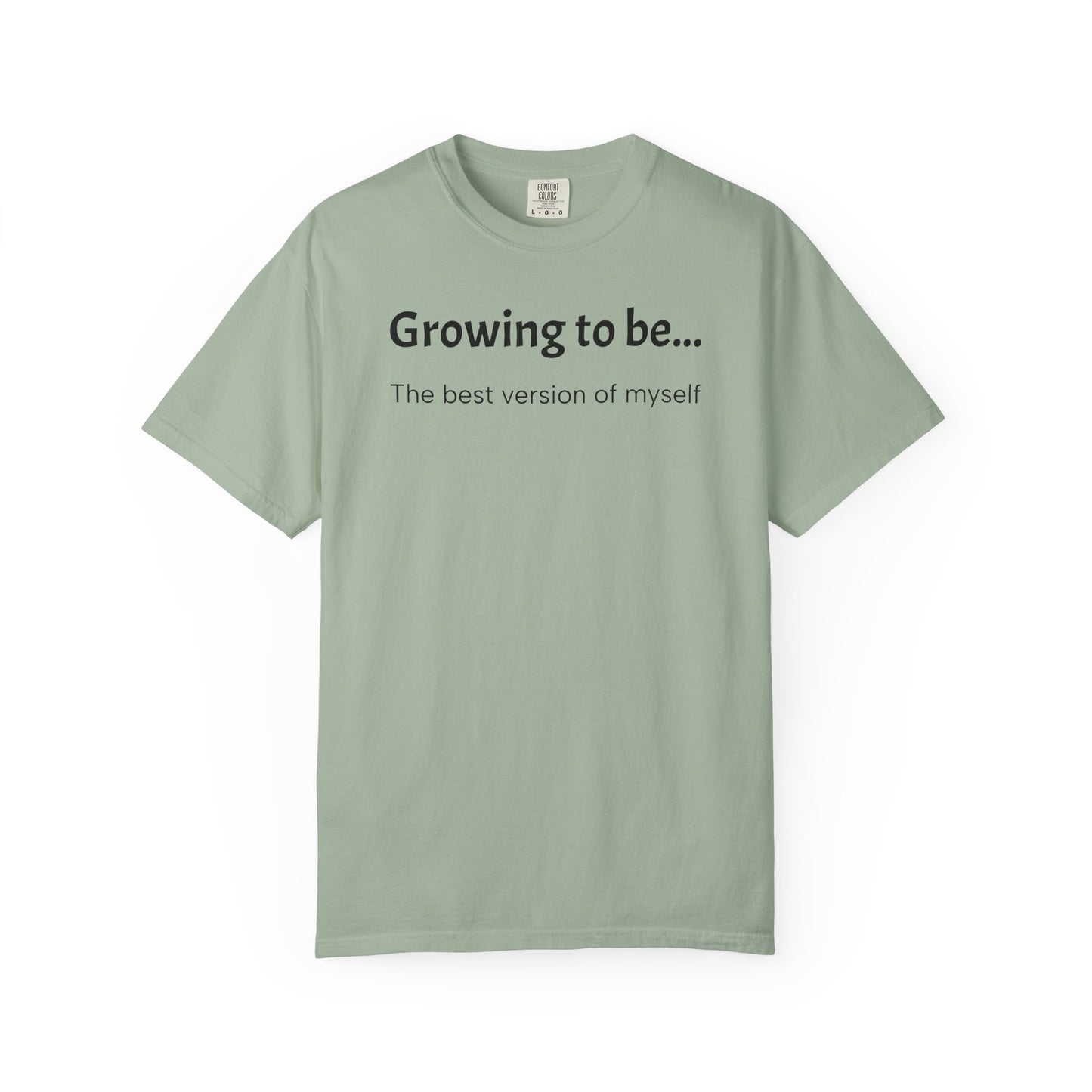 Growing to Be the Best Version of Myself Wolf Back Print T Shirt
