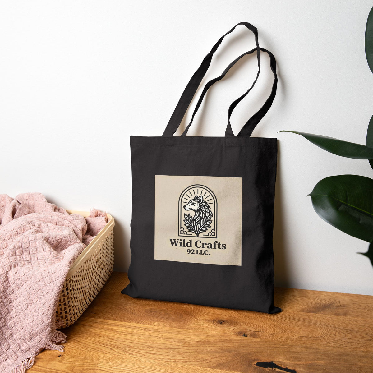 Heavy Duty Cotton Canvas Tote Bag Eco Shopper With Wild Crafts Logo