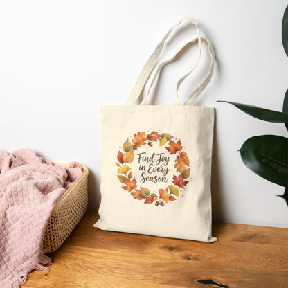 Autumn Leaf Tote Bag Cotton Canvas With Long Handles And Seasonal Charm