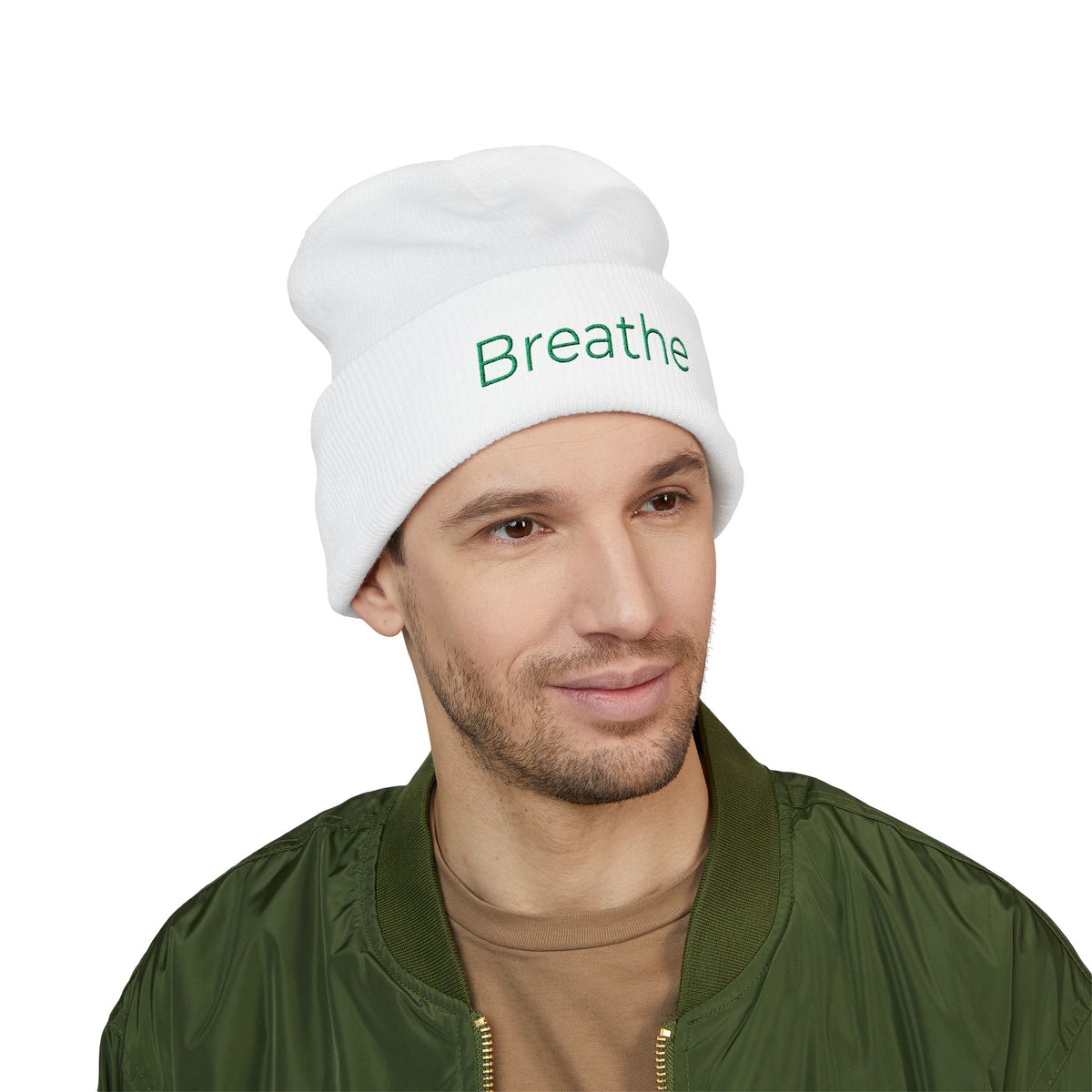 Breathe embroidered beanie