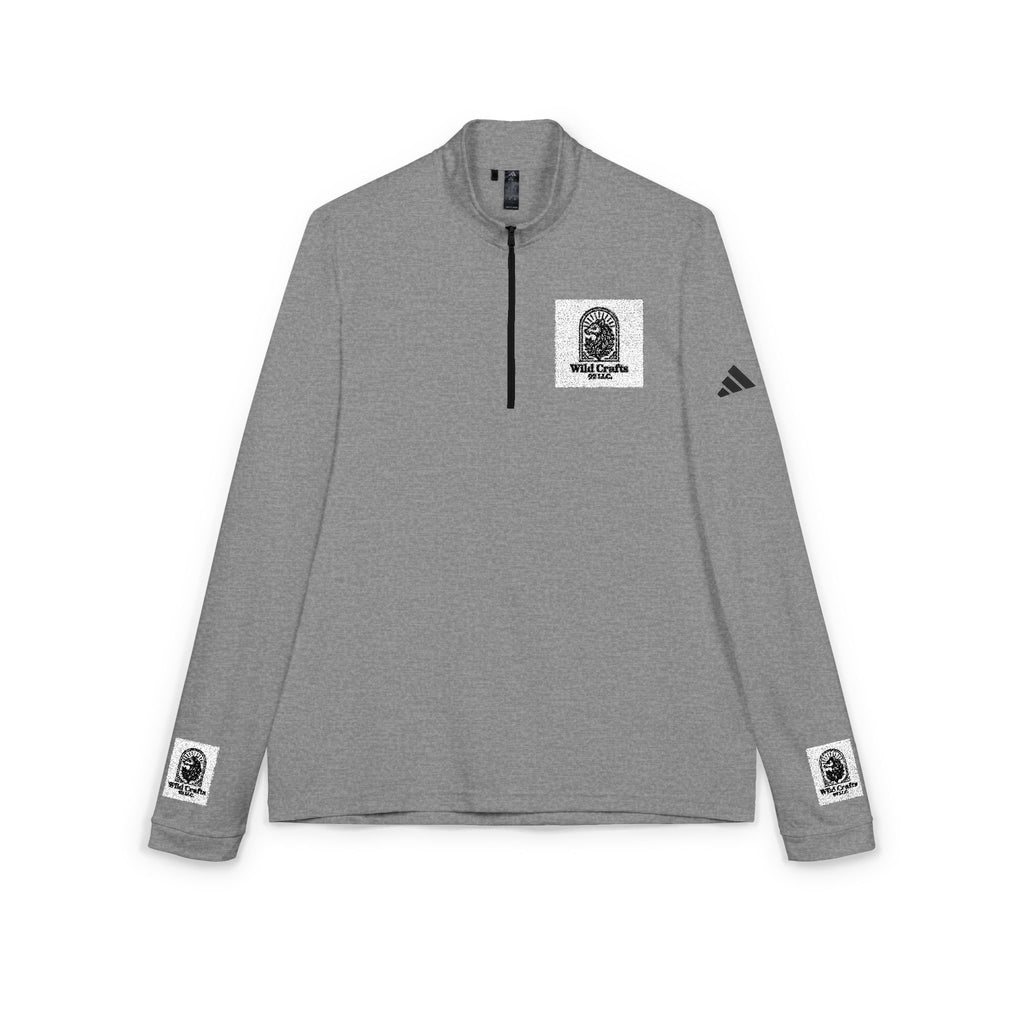 Brand logo Adidas Embroidered Quarter-Zip Pullover — Minimal Crest Logo