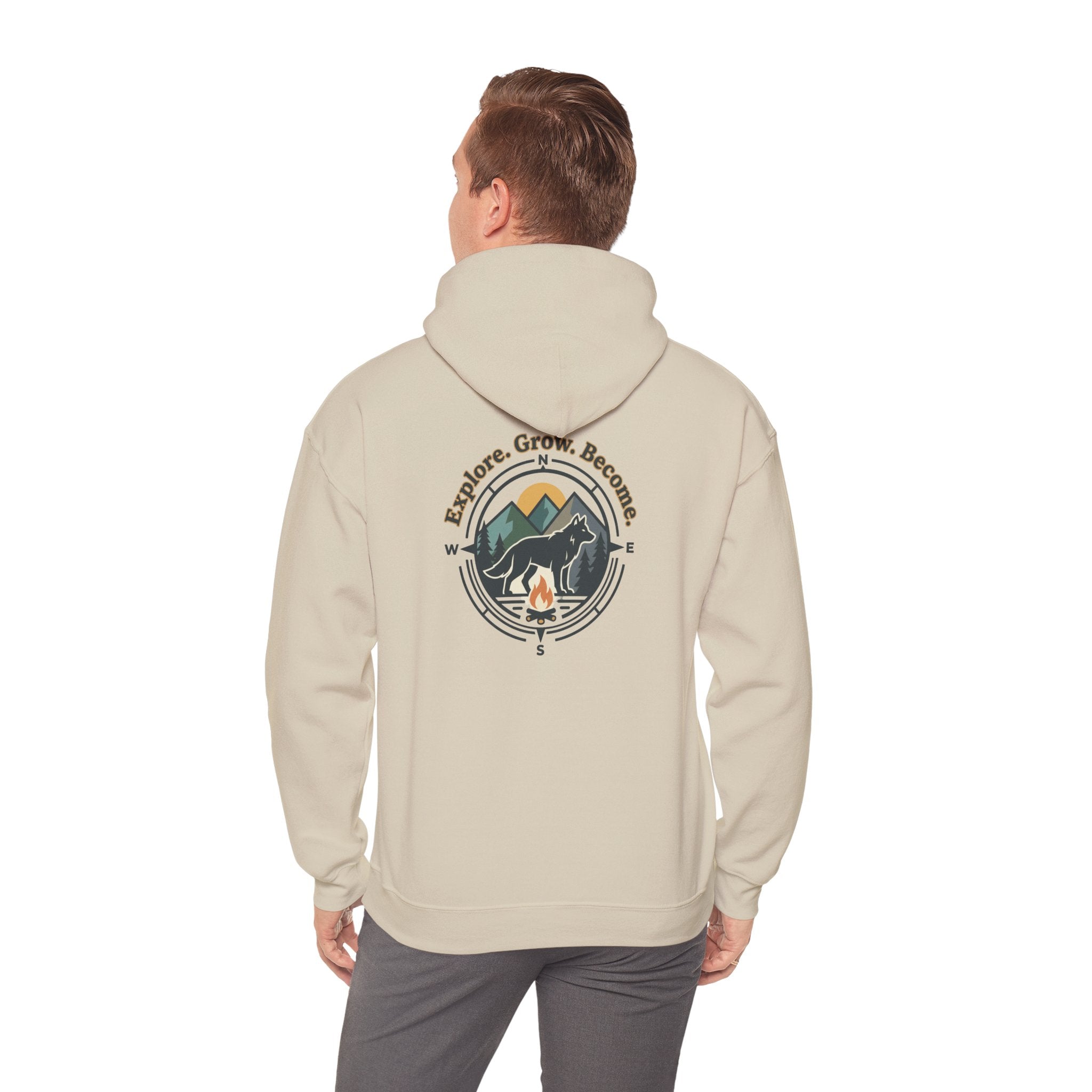 Adventure Campfire Hoodie Explore Become Mountain Travel Pullover