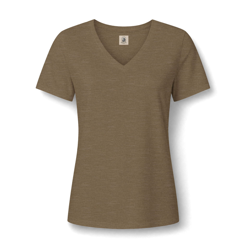 Womens Relaxed V Neck Mushroom Tee Growing At My Own Pace