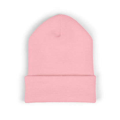 Breathe embroidered beanie | cuffed knit hat, minimalist text