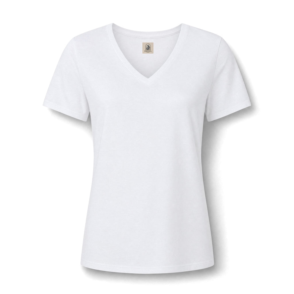 Womens Relaxed V Neck Mushroom Tee Growing At My Own Pace