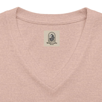 Womens Relaxed V Neck Mushroom Tee Growing At My Own Pace