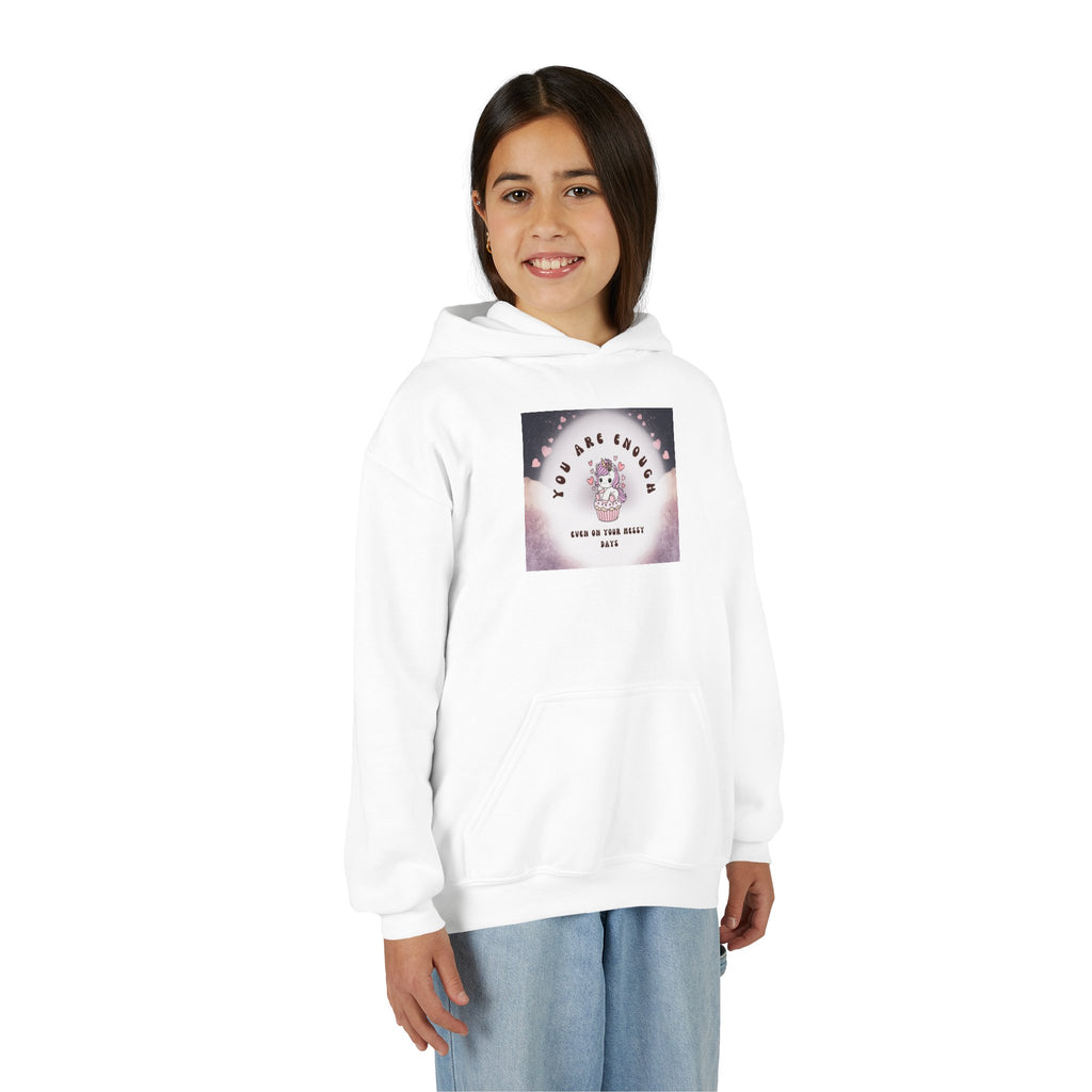 Youth Hoodie — "You Are Enough" Unicorn Comfort Sweatshirt for Kids