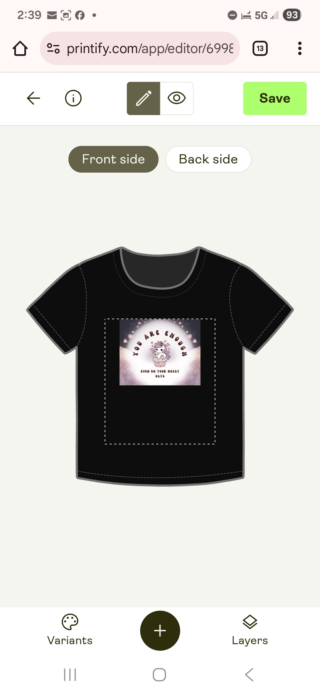 You Are Enough Organic Rib Baby Tee — Womens Crop Top