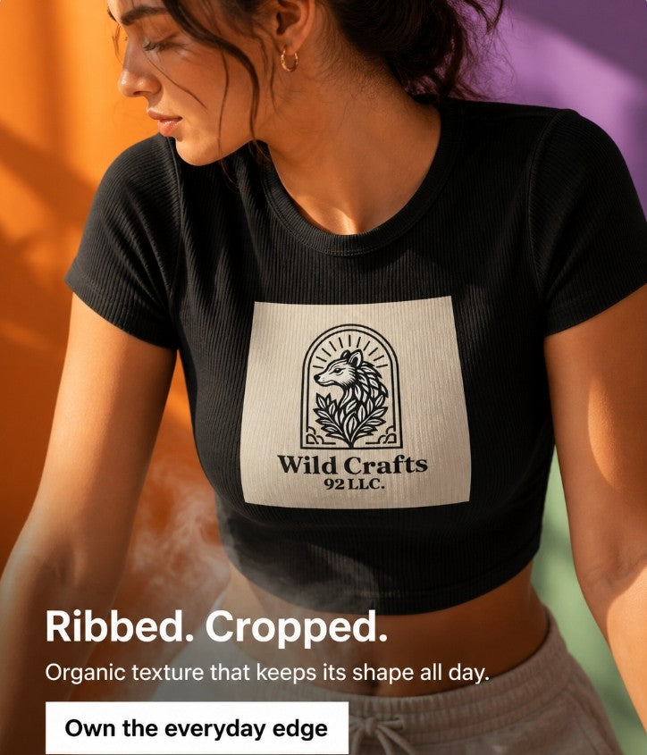Organic Rib Logo Crop Top Baby Tee for Women