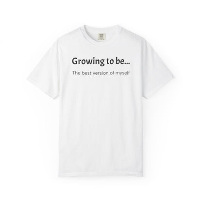 Growing to Be the Best Version of Myself Wolf Back Print T Shirt
