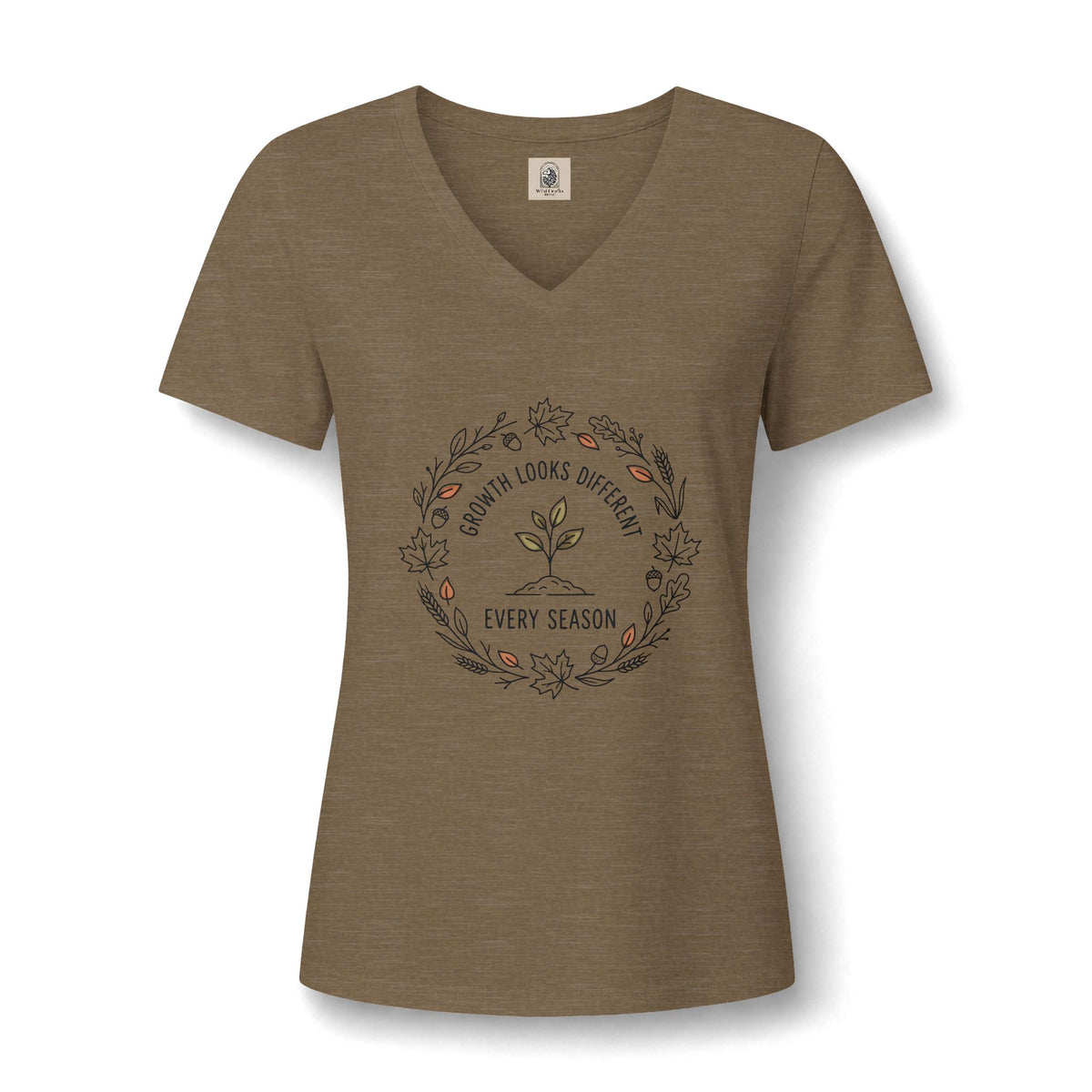 Womens Relaxed Fall V Neck Tee Shirt Heathered Everyday Comfort