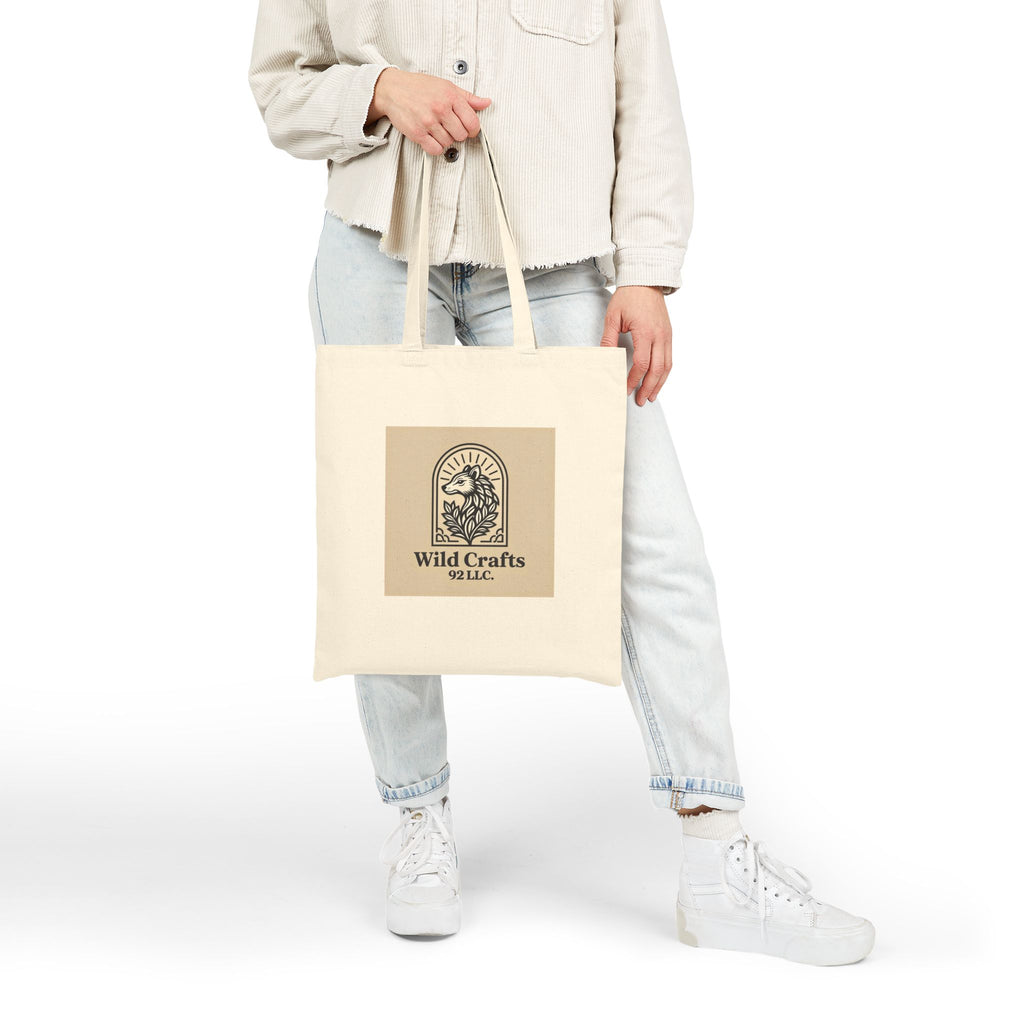 Heavy Duty Cotton Canvas Tote Bag Eco Shopper With Wild Crafts Logo