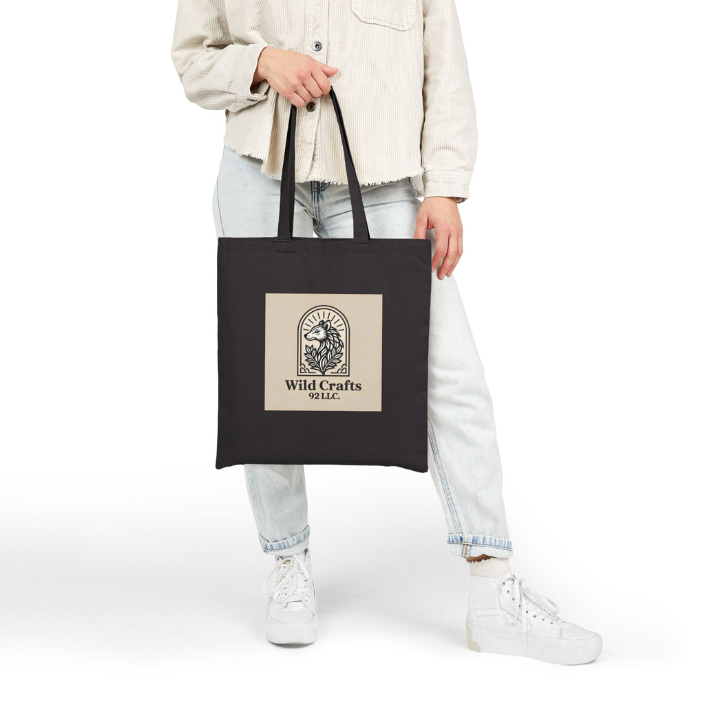 Heavy Duty Cotton Canvas Tote Bag Eco Shopper With Wild Crafts Logo