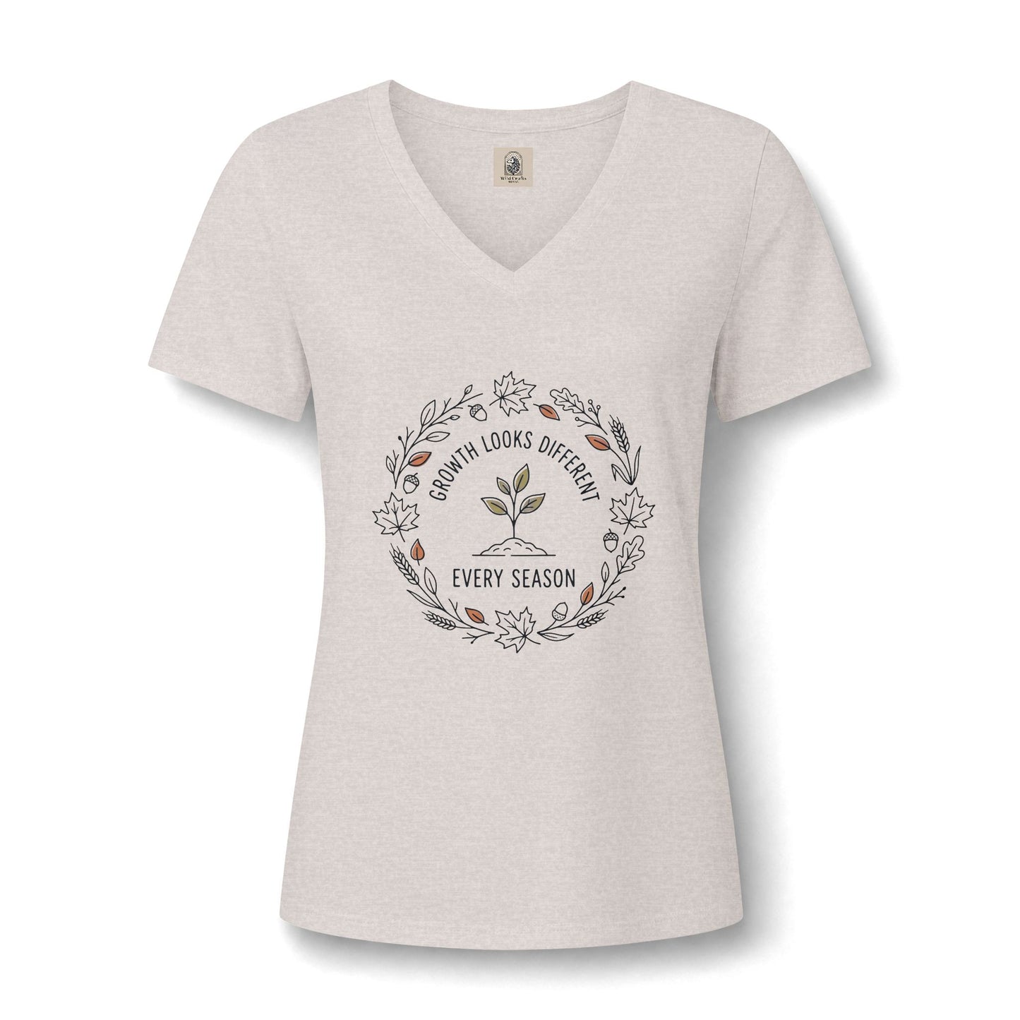 Womens Relaxed Fall V Neck Tee Shirt Heathered Everyday Comfort