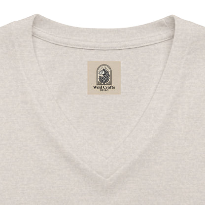 Womens Relaxed Fall V Neck Tee Shirt Heathered Everyday Comfort