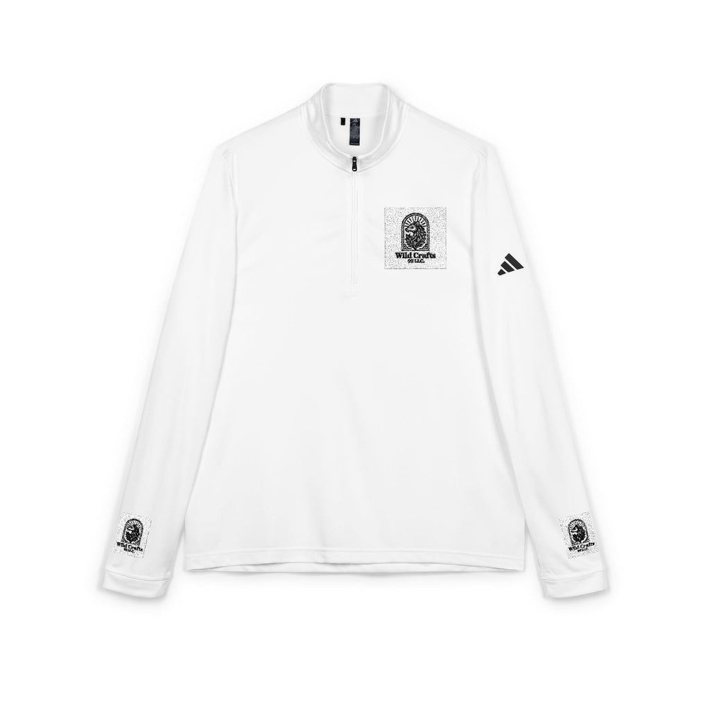 Brand logo Adidas Embroidered Quarter-Zip Pullover — Minimal Crest Logo
