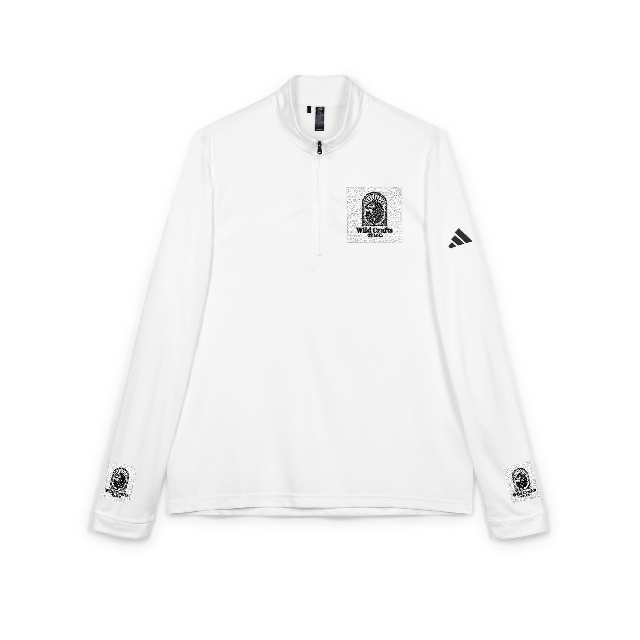 Brand logo Adidas Embroidered Quarter-Zip Pullover — Minimal Crest Logo