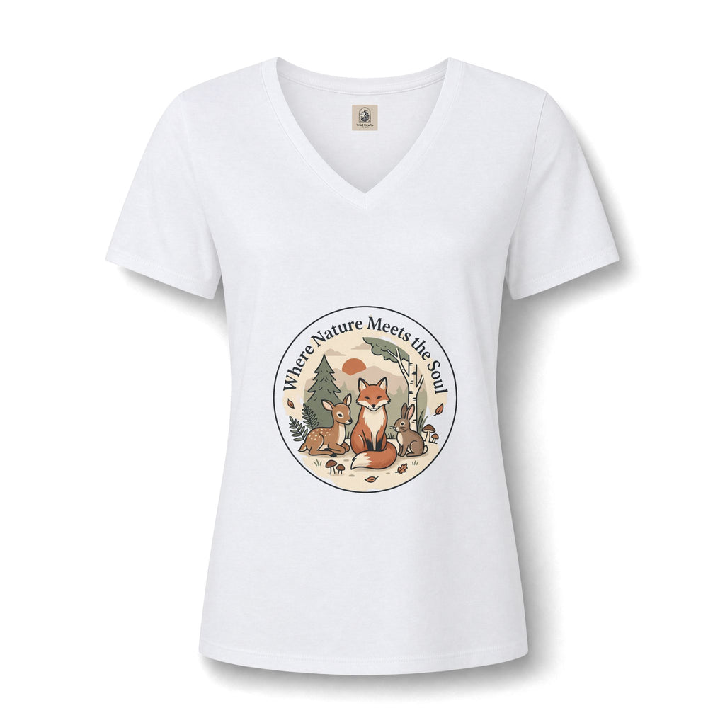 Fox Nature V Neck Tee Where Nature Meets The Soul Soft Cotton Tee