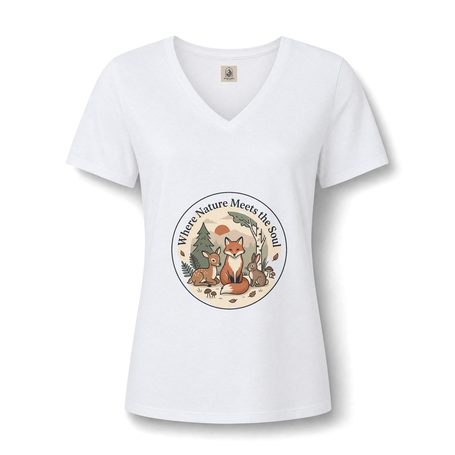 Fox Nature V Neck Tee Where Nature Meets The Soul Soft Cotton Tee