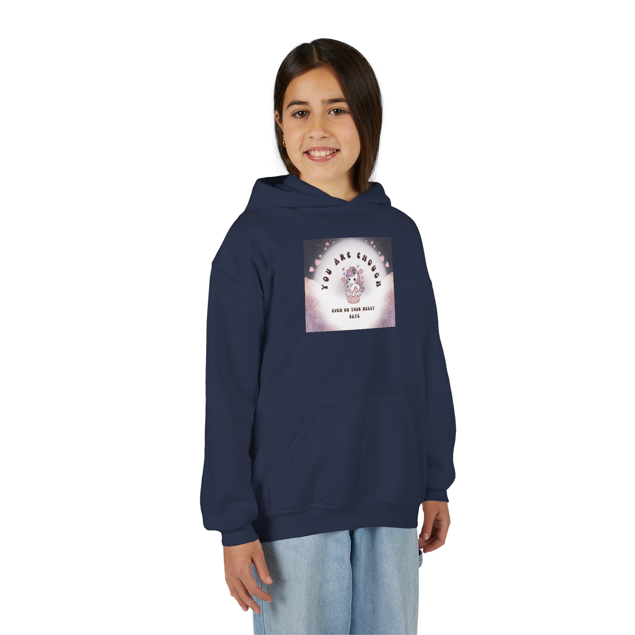 Youth Hoodie — "You Are Enough" Unicorn Comfort Sweatshirt for Kids