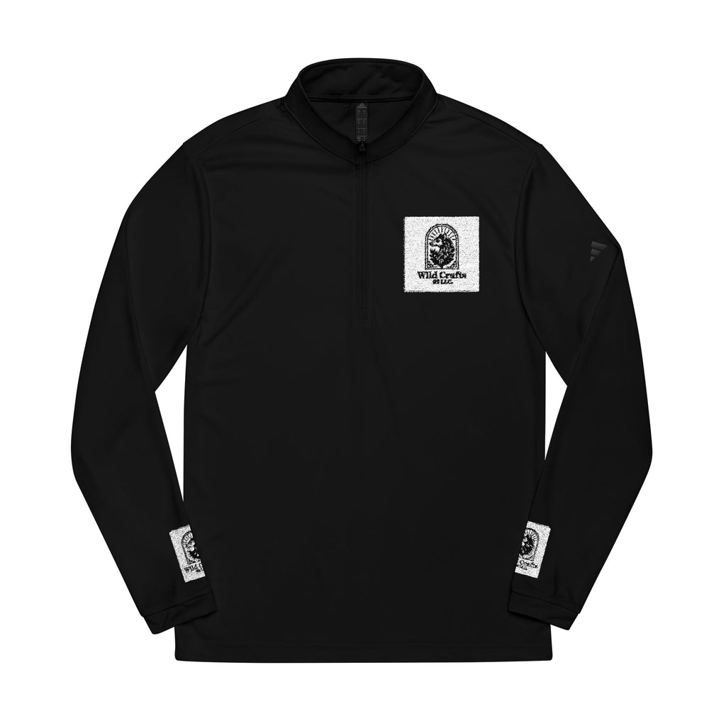 Brand logo Adidas Embroidered Quarter-Zip Pullover — Minimal Crest Logo