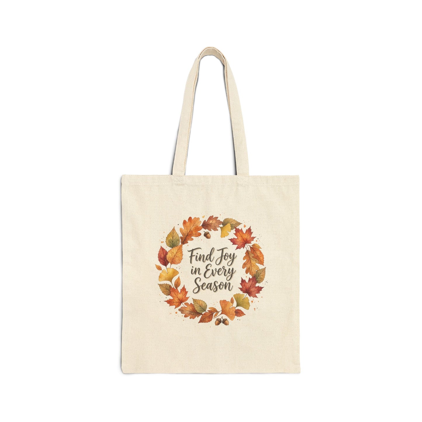 Autumn Leaf Tote Bag Cotton Canvas With Long Handles And Seasonal Charm