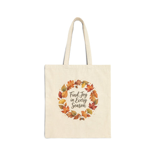 Autumn Leaf Tote Bag Cotton Canvas With Long Handles And Seasonal Charm