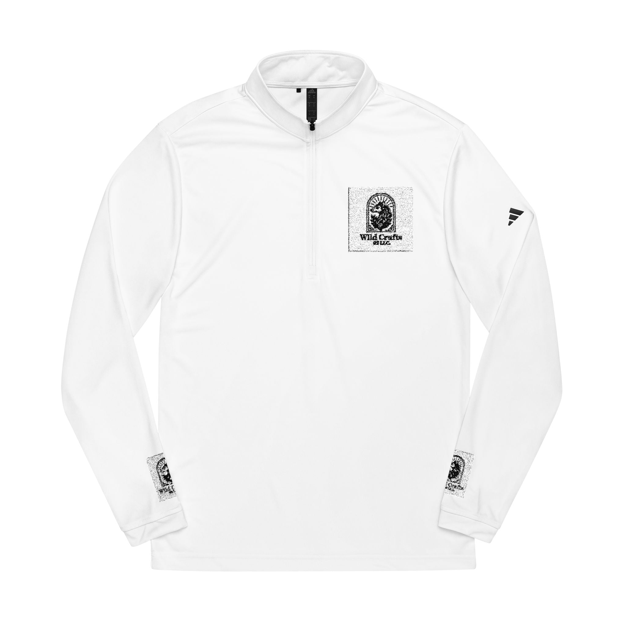 Brand logo Adidas Embroidered Quarter-Zip Pullover — Minimal Crest Logo