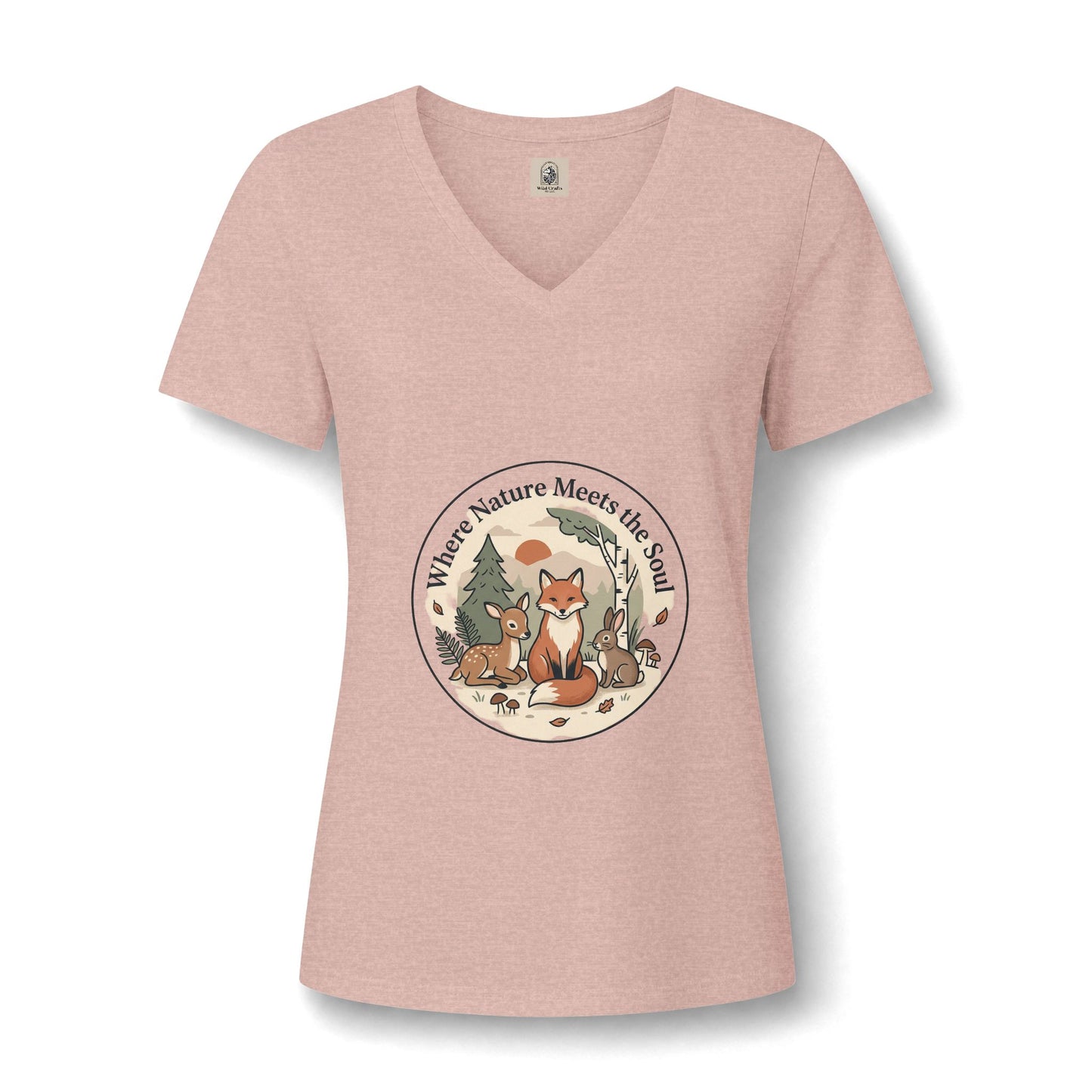 Fox Nature V Neck Tee Where Nature Meets The Soul Soft Cotton Tee