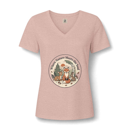 Fox Nature V Neck Tee Where Nature Meets The Soul Soft Cotton Tee