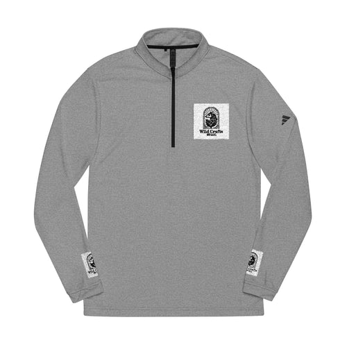 Brand logo Adidas Embroidered Quarter-Zip Pullover — Minimal Crest Logo