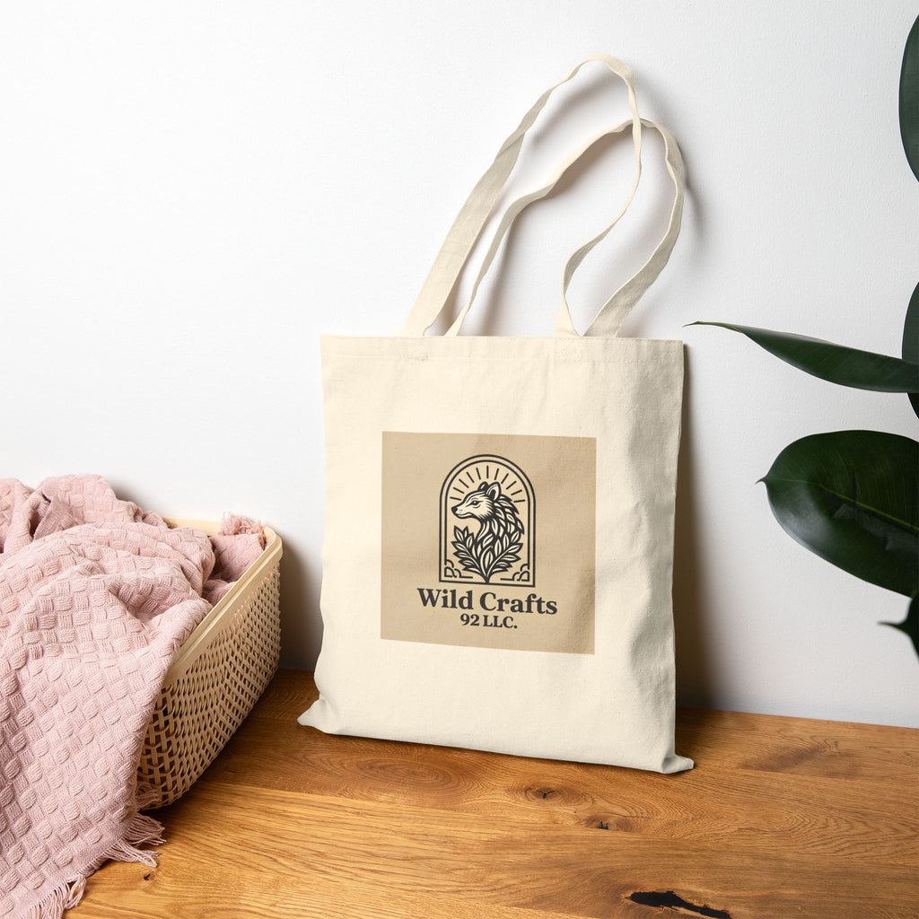 Heavy Duty Cotton Canvas Tote Bag Eco Shopper With Wild Crafts Logo