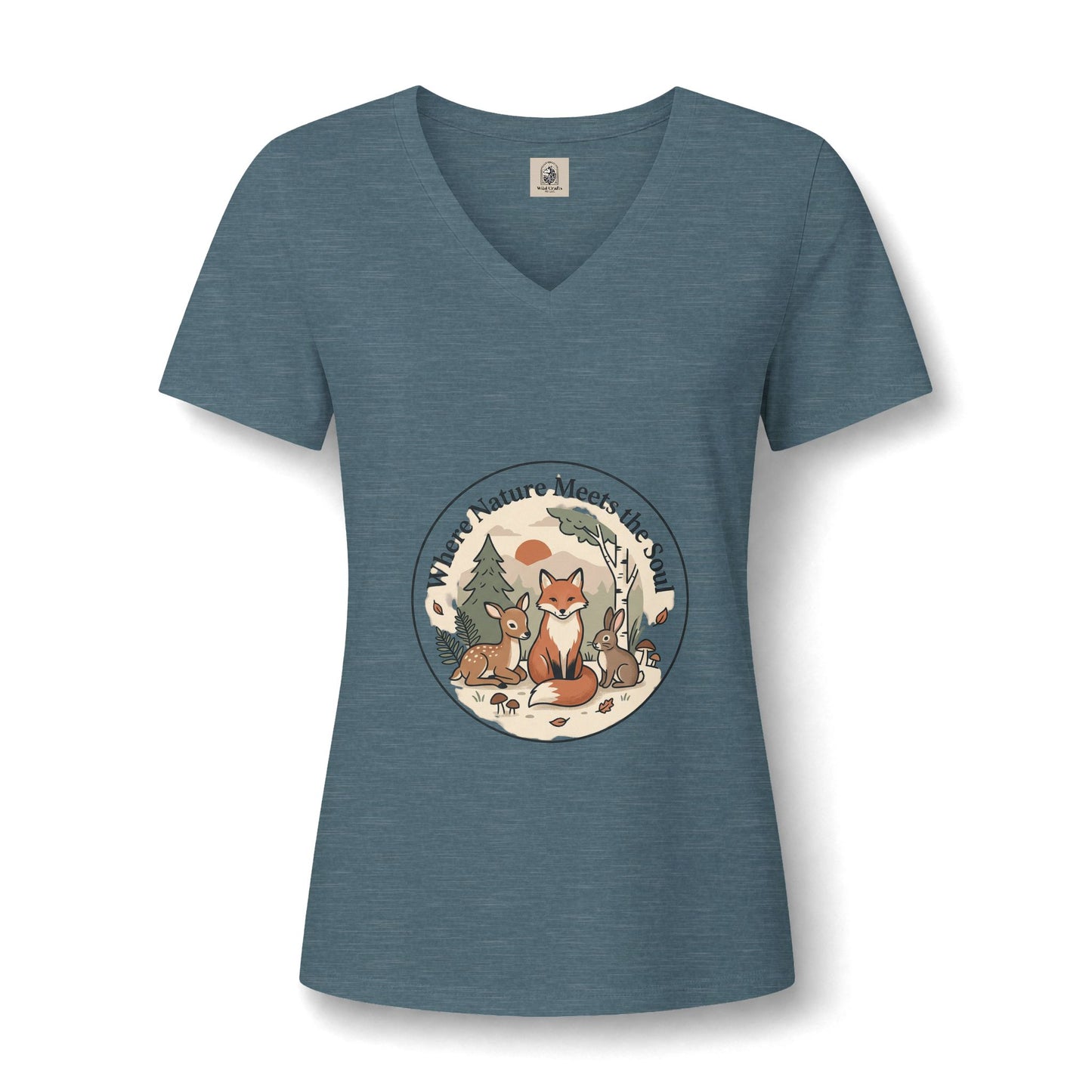 Fox Nature V Neck Tee Where Nature Meets The Soul Soft Cotton Tee