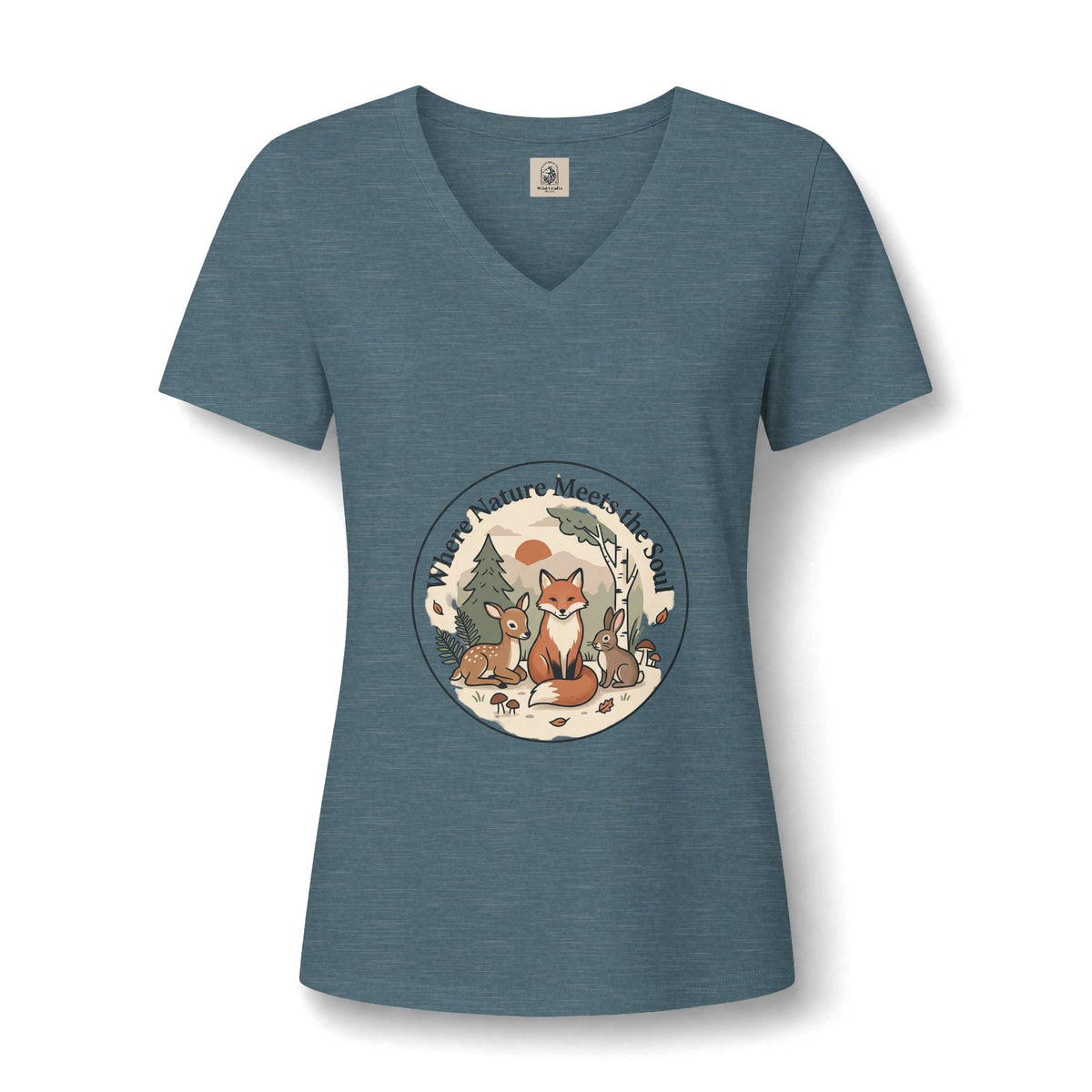 Fox Nature V Neck Tee Where Nature Meets The Soul Soft Cotton Tee